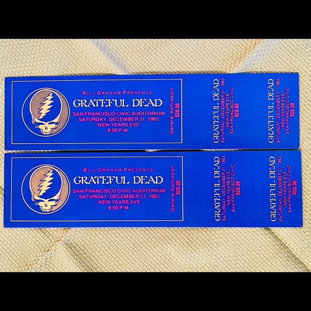 Scarce, GRATEFUL DEAD “New Years Eve” Concert Tickets - December 31, 1983.